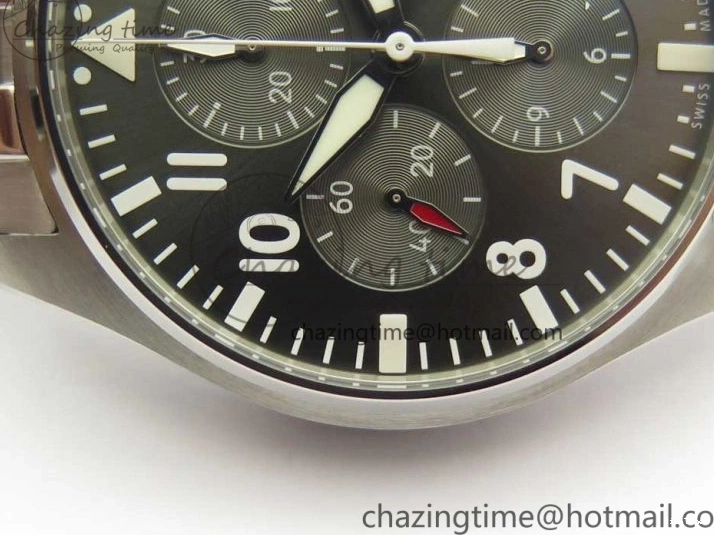 MIROTIME 0824 Stretchable Pilot Chrono 2016 IW377719 ZF 1:1 Best Edition Gray Dial on SS Bracelet A 7135